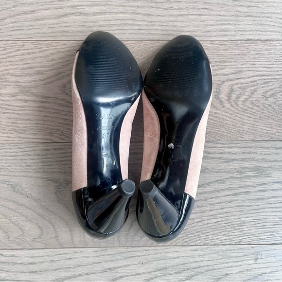 ZARA | 37 | Blush Pink and Black High Heels shoes - Picture 3 of 6